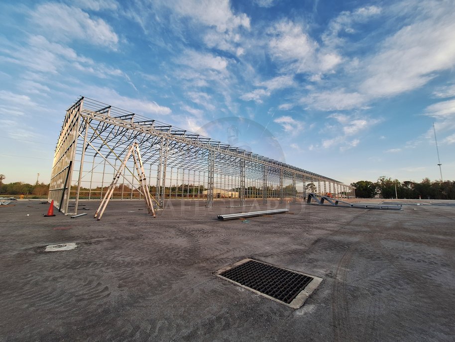 commercial metal building in process