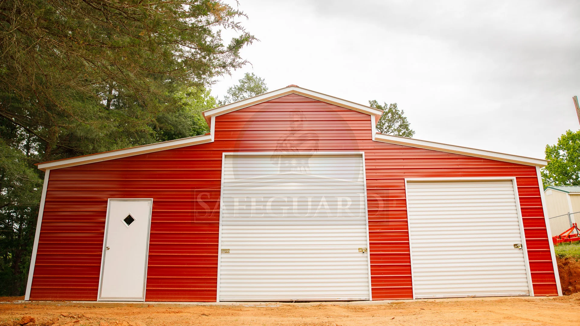 Front of metal barn