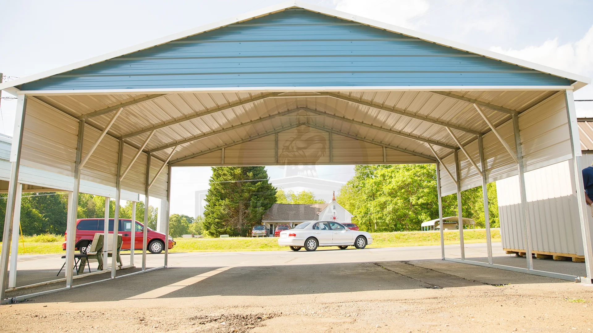 Steel carport front