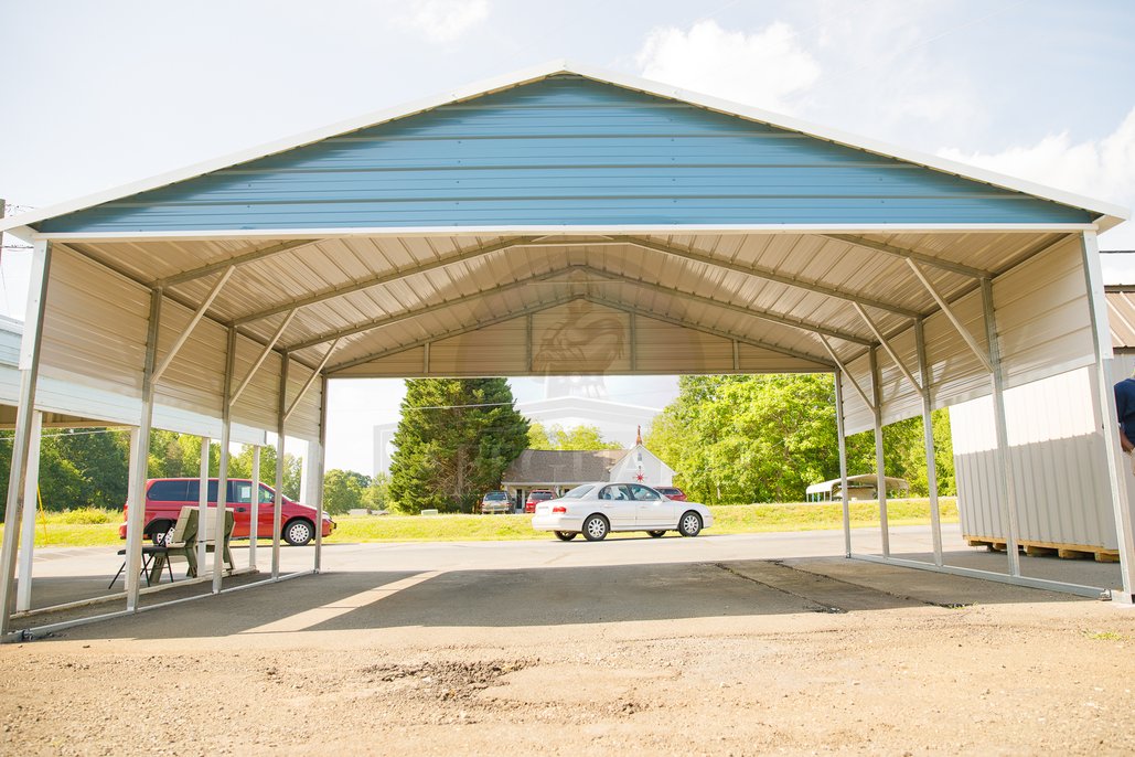 Steel carport front