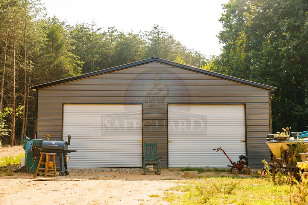 Front view of double side garage