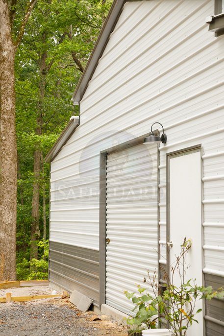 Close up of storage barn