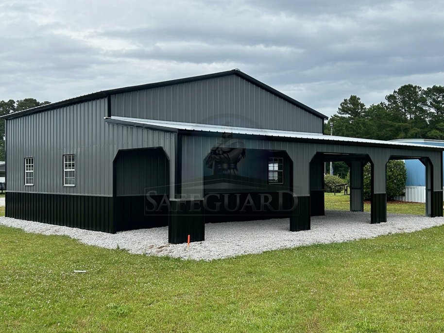 Back view of utility building