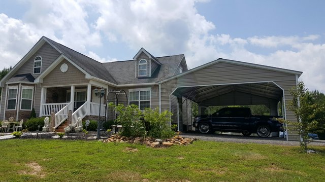 Carport attached to house