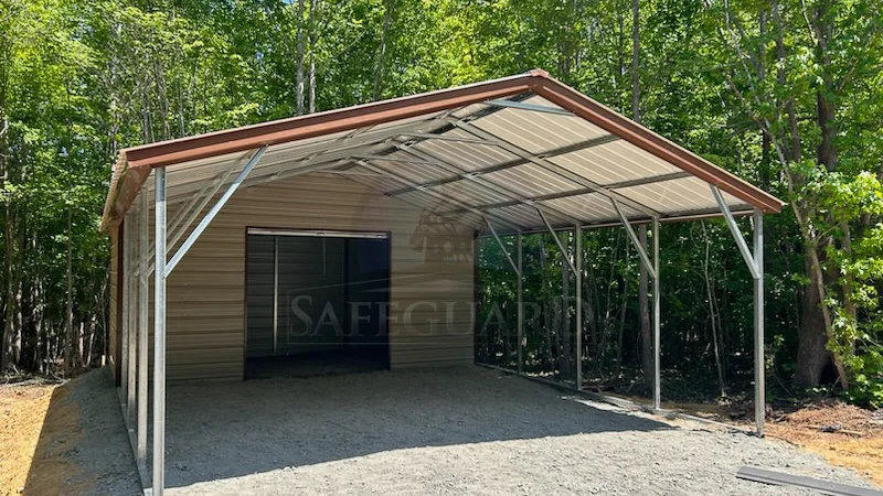 Far out view of attached carport