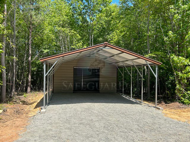 Far out view of attached carport