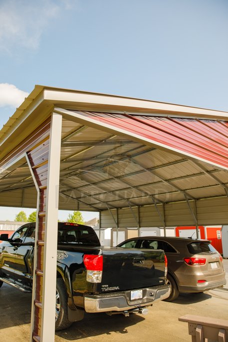 Close up of double side carport